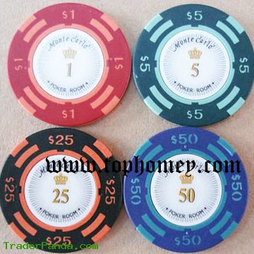 Tri-Color Sticker Poker Chip (LPb20)