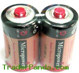 Zinc Carbon Battery D/R20 with Red Cap