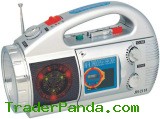 Professional Multi-Function Portable Radio Cassette Recorder Player With Electronic Clock And Torch 