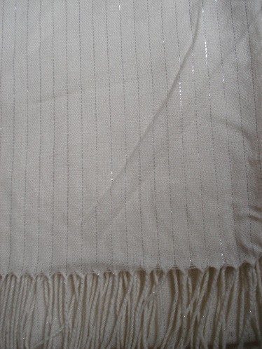 FINEST ACRYLIC WITH SILVER LUREX STRIPES SHAWL